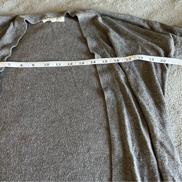 Pink Rose Gray Open Front, Pocket, Layering, Normcore Academia, Cardigan Sweater - Picture 4 of 5